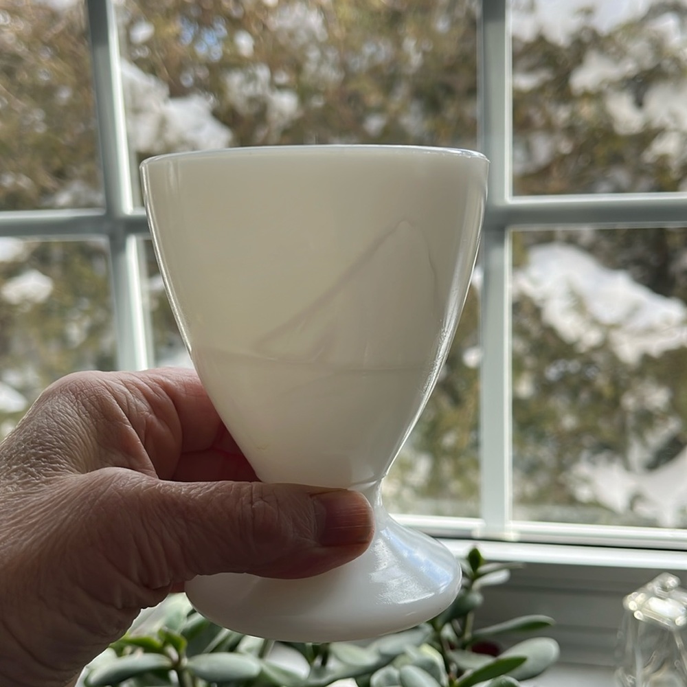 4” McKee footed milk glass tumbler